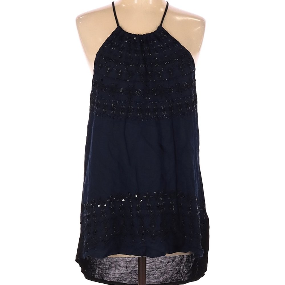Lucky Brand Halter Top Embroidered Sequin